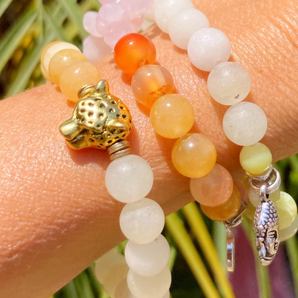 Gemini ♊️ Cherry, Rose Quartz & Jade Bracelet - Picture 6 of 6